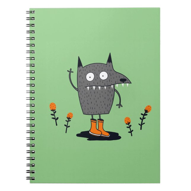 Funny Waving Monster Notebook (Front)
