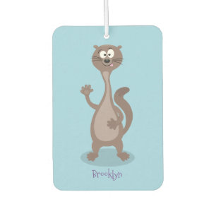 Funny weasel cartoon illustration air freshener