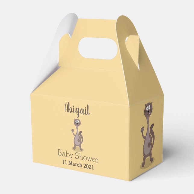 Funny weasel cartoon illustration favor box (Front Side)
