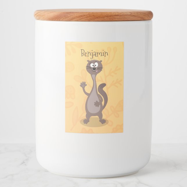 Funny weasel cartoon illustration food label (Front)