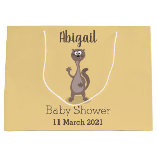 Funny weasel cartoon illustration large gift bag