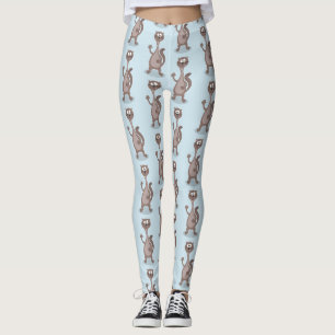 Funny weasel cartoon illustration leggings