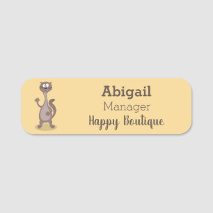 Funny weasel cartoon illustration name tag