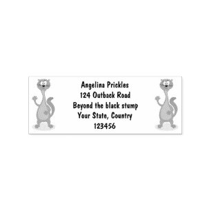 Funny weasel cartoon illustration rubber stamp