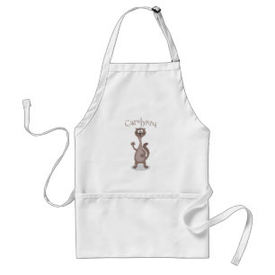 Funny weasel cartoon illustration standard apron