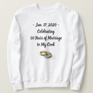 Funny Wedding Anniversary Men's Customizable White Sweatshirt