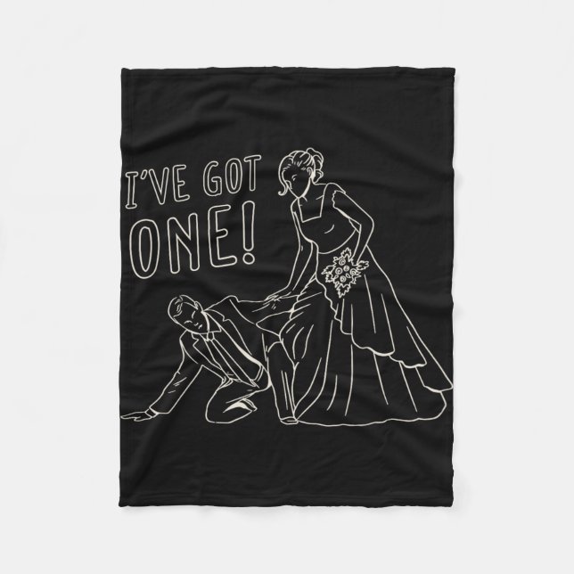 Funny Wedding Bride And Groom Design  Fleece Blanket (Front)