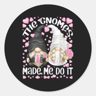 Funny Wedding Bride And Groom Motif The Gnomes Mad Classic Round Sticker