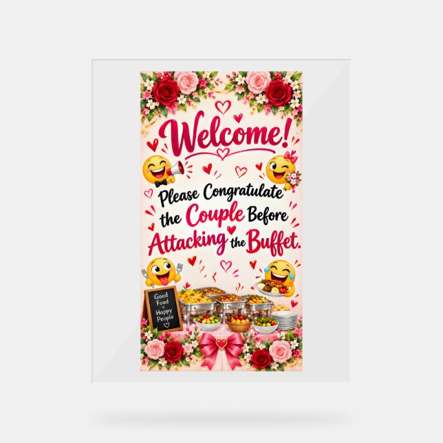 Funny Wedding Buffet Sign Poster | Reception Decor (Front)