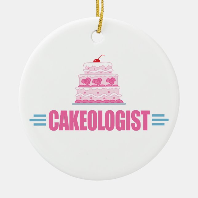 Funny Wedding Cake Lover Ceramic Ornament (Front)