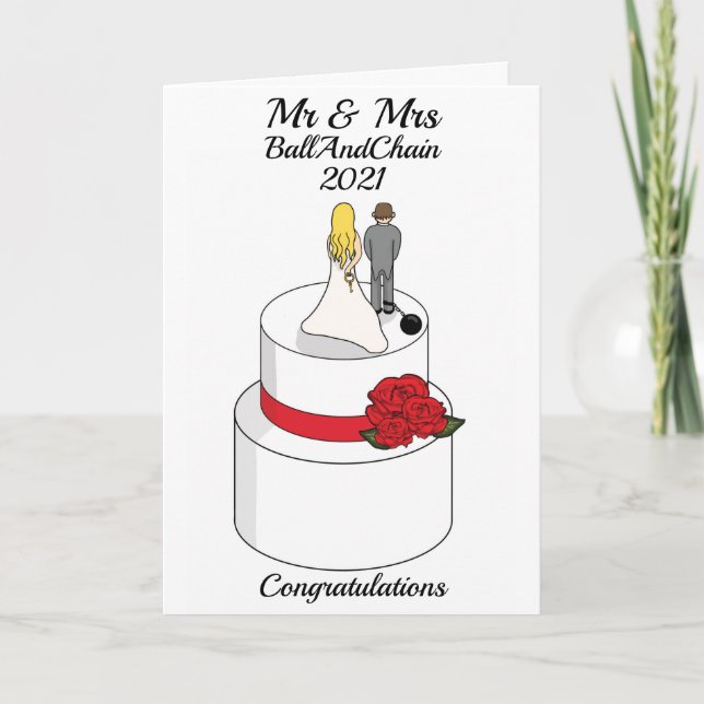 Funny Wedding Day Congratulations Customisable Card (Front)