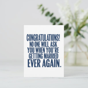 Funny Wedding Engagement Congratulations Married Invitation