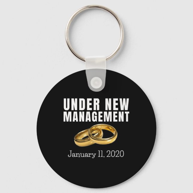 Funny Wedding Engagement Gift Bride Groom January  Keychain (Front)