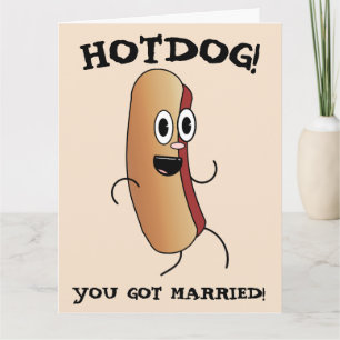 FUNNY WEDDING HOTDOG CONGRATULATIONS GREETING CARD
