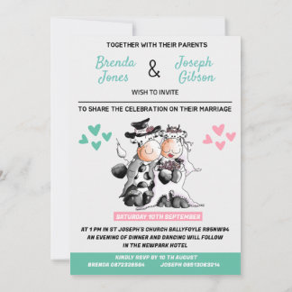 Funny wedding Invitation with Cows