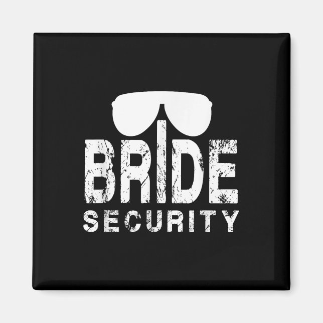 Funny Wedding Party Gift Bride Security Ring Beare Magnet (Front)