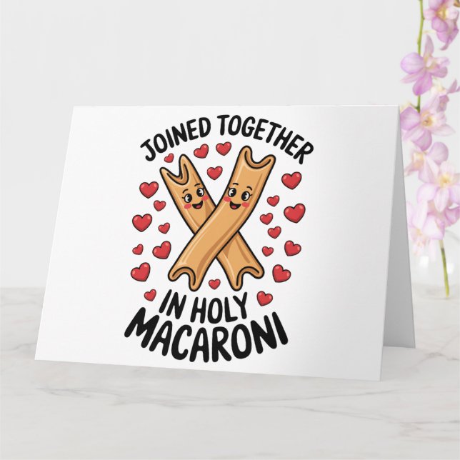 Funny Wedding Pasta Engagement Joined Together  Card (Orchid)