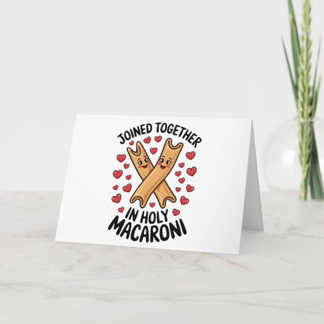 Funny Wedding Pasta Engagement Joined Together  Invitation (Front)