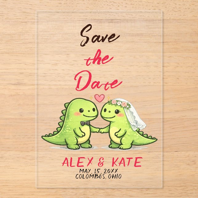 Funny Wedding Save the Date  Acrylic Invitations (Front)