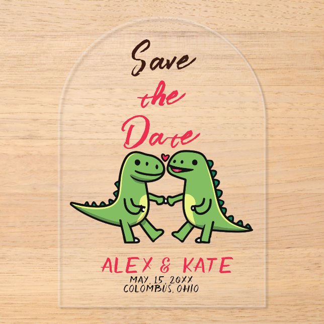 Funny Wedding Save the Date  Acrylic Invitations (Front)