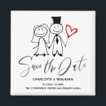 Funny Wedding Save the Date  Magnet<br><div class="desc">Funny Wedding Save the Date magnet  features funny cute couple and a text template.Please click on the personalize button to customize it with your text or name.Kindly visit my store " loveyouart"  for other or similar designs .
 .</div>