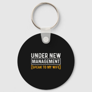 Funny Wedding Under New Management Just Married Ma Keychain