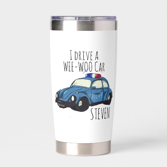 Funny Wee-Woo Car Cartoon  Insulated Tumbler (Back)