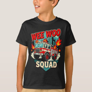 Funny Wee Woo Squad Fire Department Firefighter Fi T-Shirt