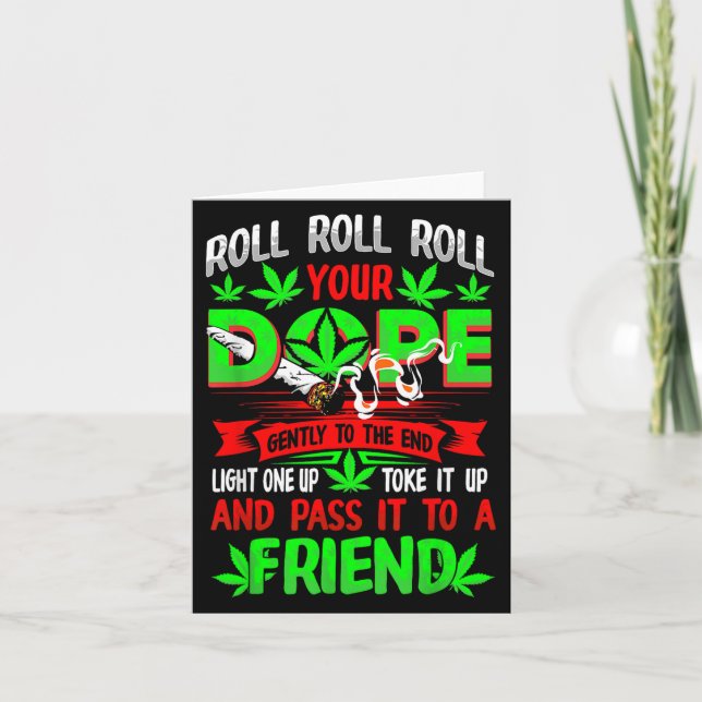 Funny Weed Pot Lover Roll Joint Friend Smoking Sho Card (Front)