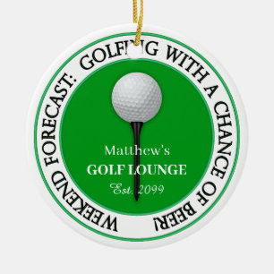Funny Weekend Golf Lounge / Bar  Ceramic Ornament