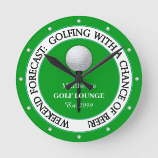 Funny Weekend Golf Lounge / Bar Wall Clock