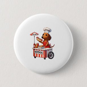 Funny Weenie Dachshund Dog Sausage Hotdog Sandwich 2 Inch Round Button
