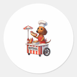 Funny Weenie Dachshund Dog Sausage Hotdog Sandwich Classic Round Sticker
