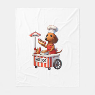 Funny Weenie Dachshund Dog Sausage Hotdog Sandwich Fleece Blanket