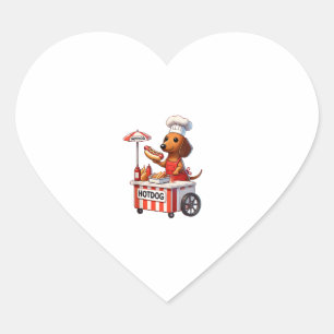 Funny Weenie Dachshund Dog Sausage Hotdog Sandwich Heart Sticker