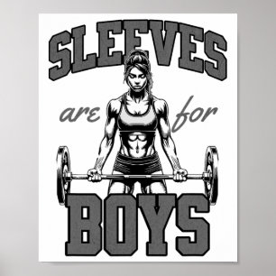 Funny Weightlifting Bodybuilding Woman Sleeves Jok Poster