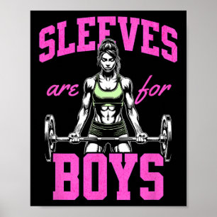 Funny Weightlifting Bodybuilding Woman Sleeves Jok Poster