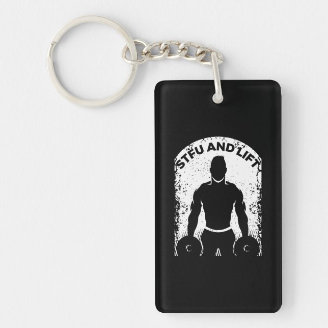 Funny Weightlifting for a Bodybuilder Keychain (Front)