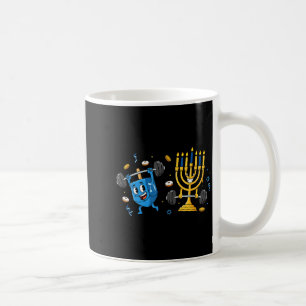 Funny Weightlifting Gym Dreidel Menorah Hanukkah W Coffee Mug
