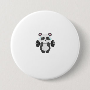 Funny Weightlifting Gym Panda Beast Workout 3 Inch Round Button