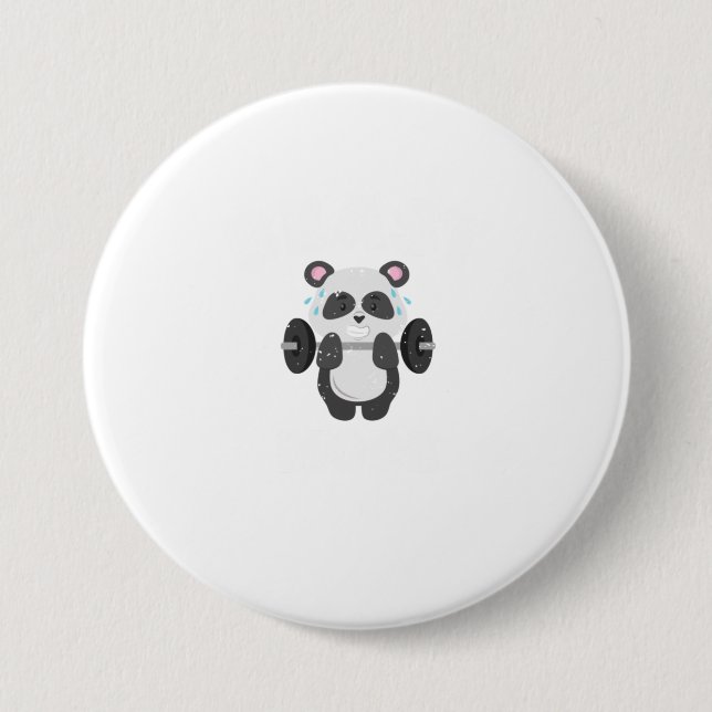 Funny Weightlifting Gym Panda Beast Workout 3 Inch Round Button (Front)