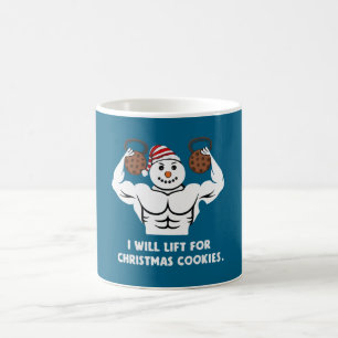 Funny Weightlifting Snowman Christmas Gym Workout Coffee Mug
