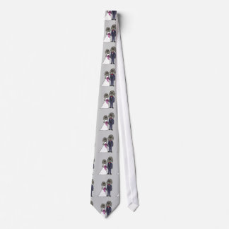 Funny Weimaraner Dog Bride and Groom Wedding Tie
