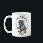 Funny Weimaraner Dog Business Suit Coffee  Mug<br><div class="desc">Celebrate your love of dogs and your sense of humor with this unique cartoon-style mug featuring your favorite canine companion. This design tells the story of a "working dog" in a distinctive way, showcasing a stylish puppy ready to start his day with a bow tie and a hot cup of...</div>