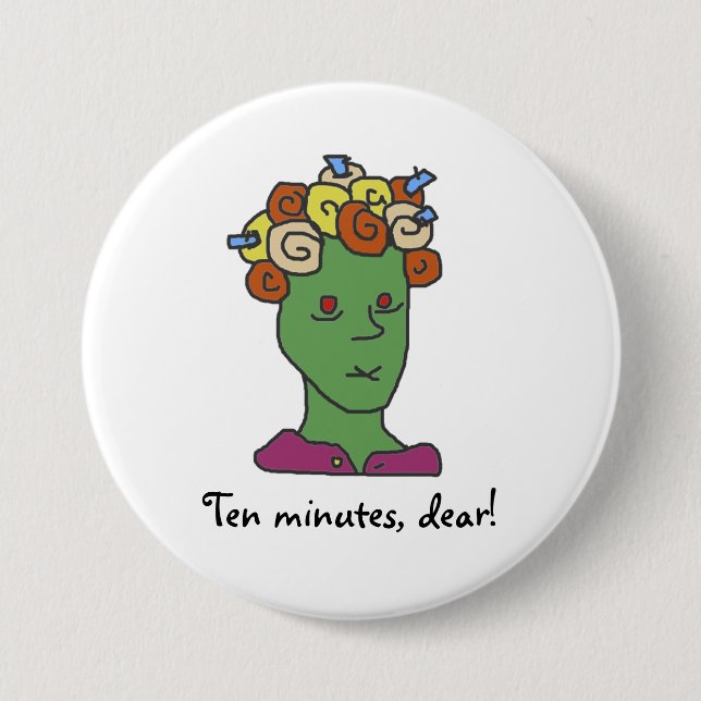 Funny WEIRDOS Sleepy Cartoon 3 Inch Round Button (Front)