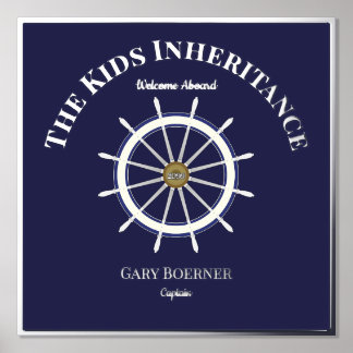 Funny Welcome Aboard Ship's Wheel Foil Text Foil Prints