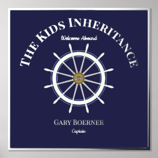 Funny Welcome Aboard Ship's Wheel Foil Text Prints