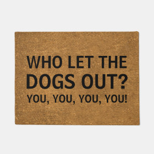 Funny Welcome Dogs Faux Coir Doormat