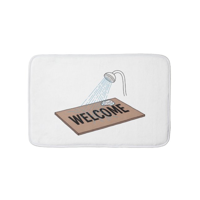 Funny Welcome Mat Cartoon – Shower Clean Mat Rug (Front)