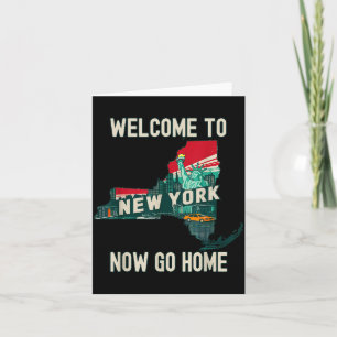 Funny Welcome To New York Retro Design, Funny New Card